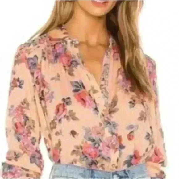 Free People hold on to me Floral Button Front Top sz small S - Picture 11 of 11